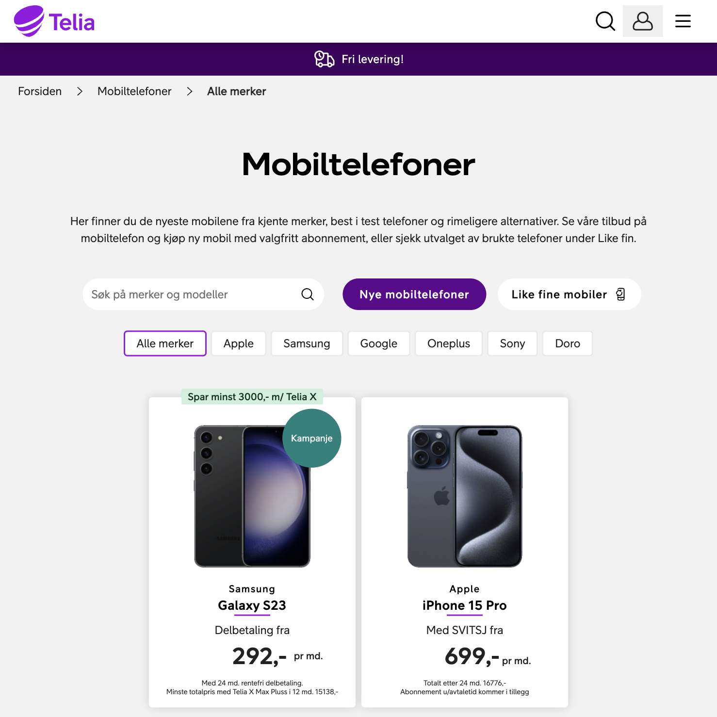 Telia - Web Shop